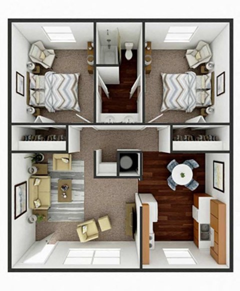 The Patrick Apartments in Stephenville, Texas B1 3D Floor Plan